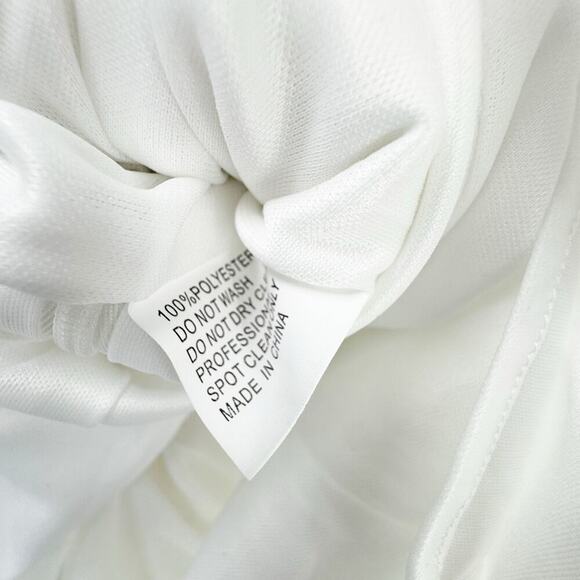 Mac Duggal Exquisite Feather Shoulder V-Neck Column Gown White Size 6 NWT - Picture 10 of 13